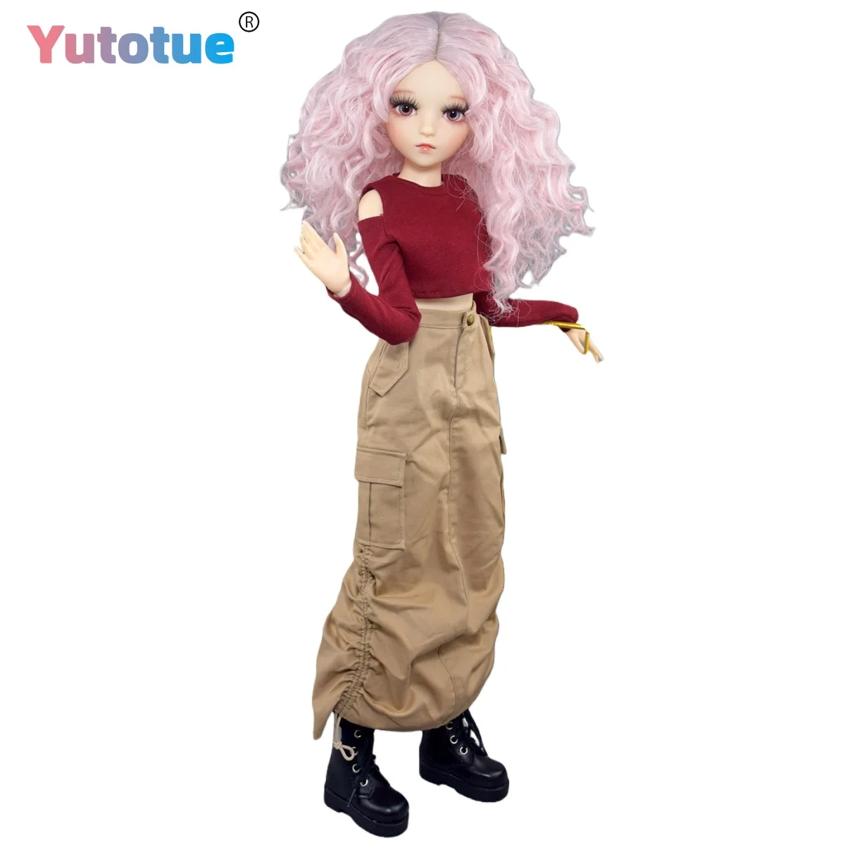 

YUTOTUE 60cm Height Fashion Doll 18 Joints Female Body with Removable Outfits Curly Wigs Toy 1/3 BJD Doll Gift