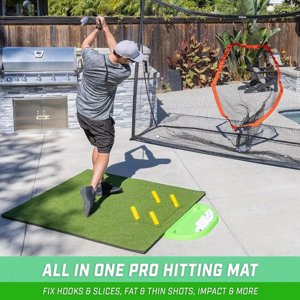 5 ft x 4 ft PRO Golf Practice Hitting Mat, Includes 5 Interchangeable Inserts for the Ultimate At-Home Instruction