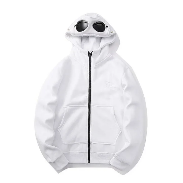 Y2k Hoodie Solid Color Personality Glasses Hoodie Men and Women Hip hop Rock Streetwear Pullover Zipper Casual Loose Sweatshirt