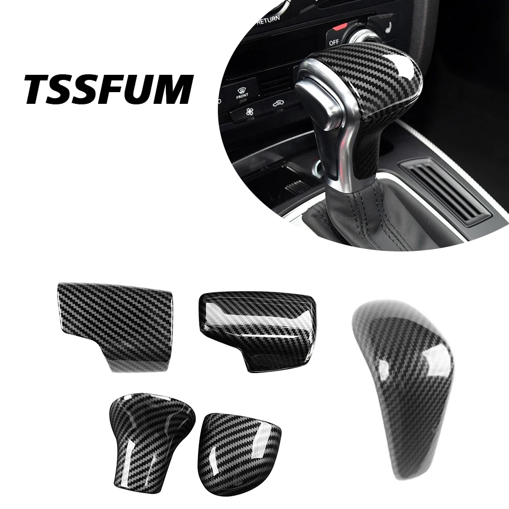 Carbon Fiber Gear Shift Knob Car Shift Lever Head Gear Pole for Audi A3 A4 A5 A6 A7 A8 Q2 Q3 Q5 Q7 Q8 S5 S6 S7 SQ5 SQ7 RS4 RS5