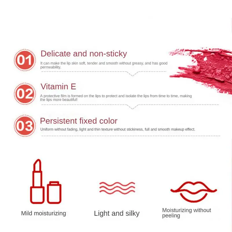 1/2/3PCS Glitter Lipstick Non-stick Cup Colored Lip Balm Cosmetics Lip Glaze Moisturizing 9 Colors Lipgloss Lips Makeup Lip Tint