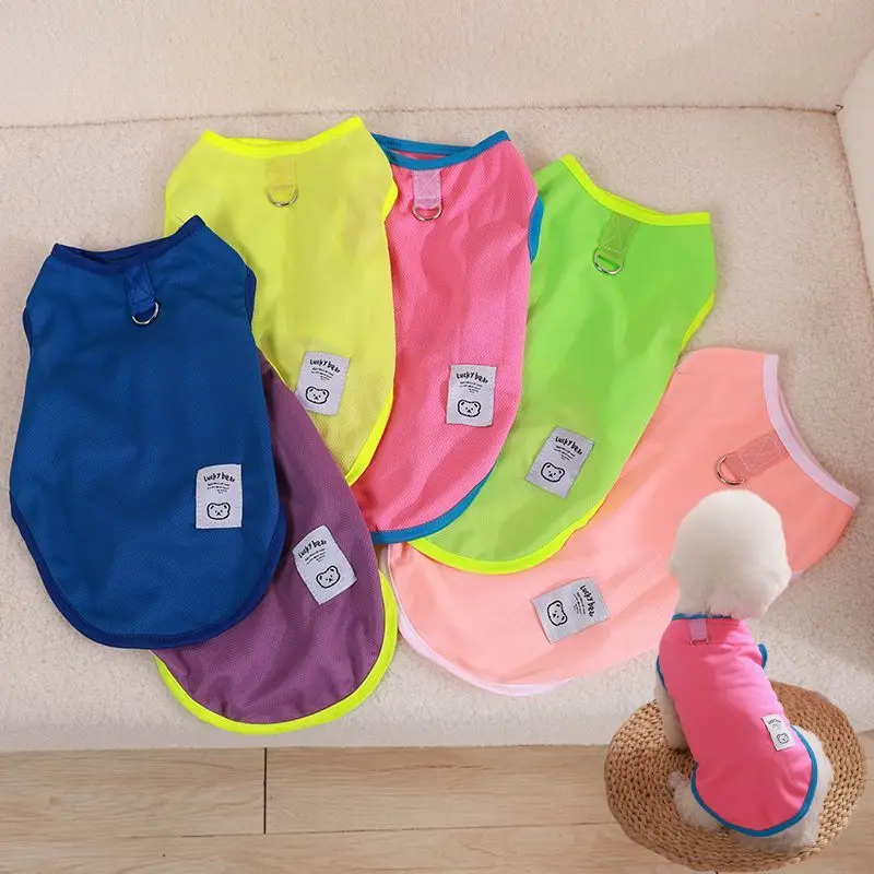 Puppy Summer Breathable Dog Vest Pet Clothes For Small Medium Dogs Cat Vest T-shirt Teddy Thin Shirts Outdoor Pet Dog Clothing