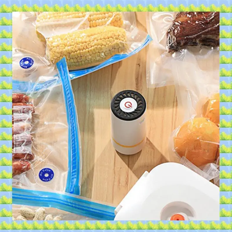 FZFZ Mini Vacuum Sealer Portable USB Rechargeable Vacuum Sealer Includes 10 Reusable Bags Ideal For Kitchen, BBQ & Travel