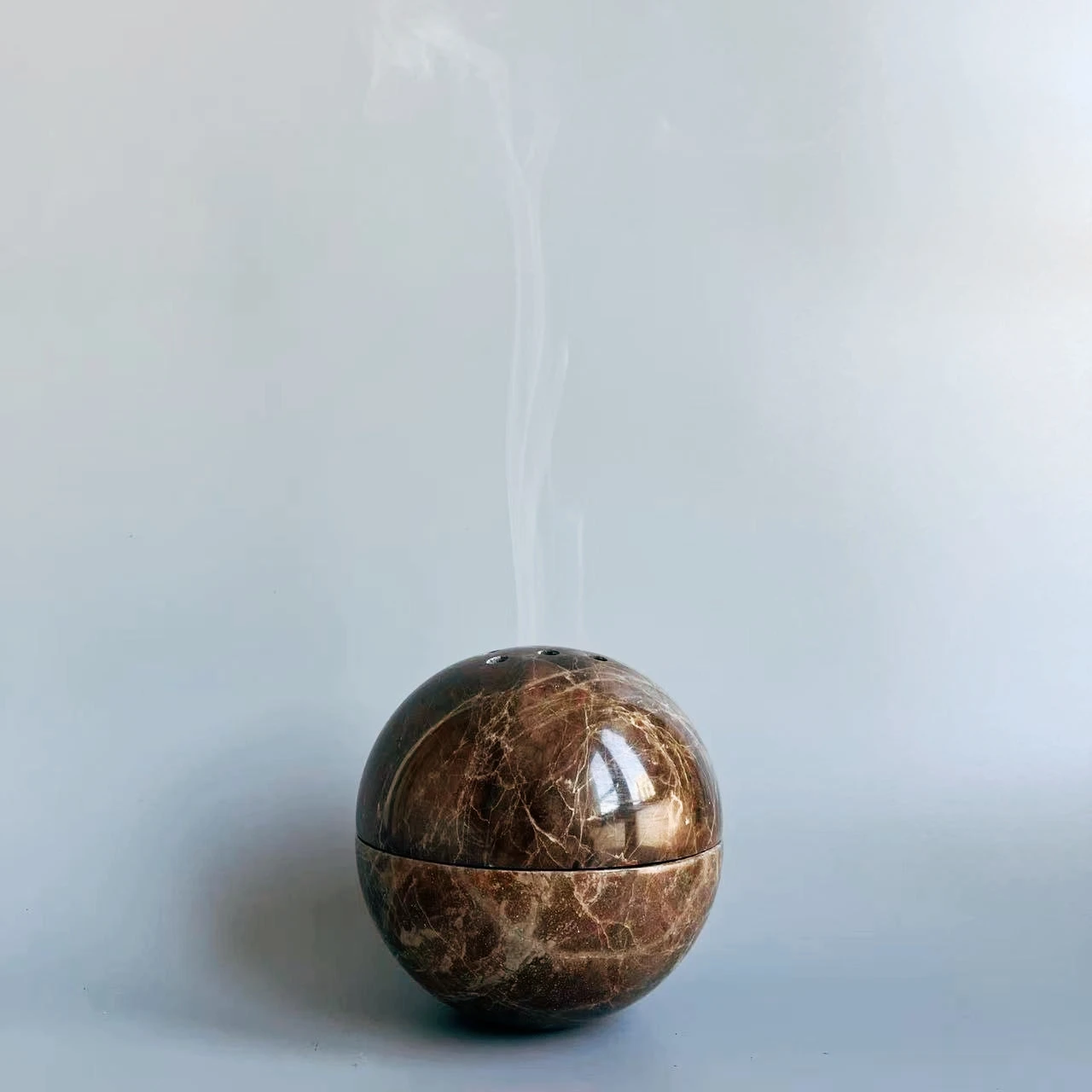 Wholesale 108 PCS Handmade Natural Marble Round Incense Burner Holder Green Beige Brown Black Travertine Stone