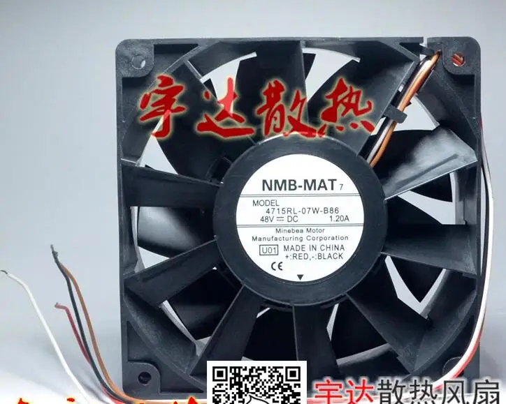 

NMB 4715RL-07W-B86 UD1 DC 48V 1.20A 120x120x38mm 4-Wire Server Cooling Fan