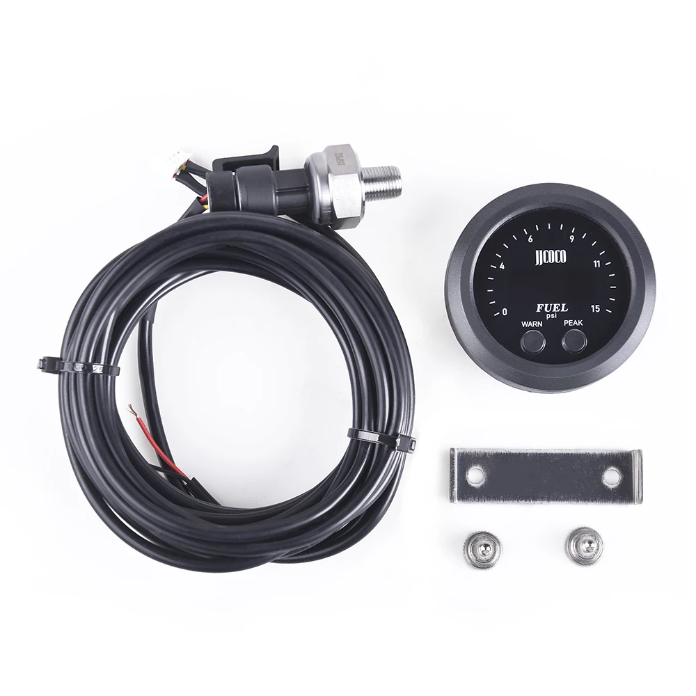 0-15 PSI Electronic Fuel Pressure Gauge With 1/8 Npt Sensor Fuel Pressure Red Display Digital Ultra-Thin Gauge