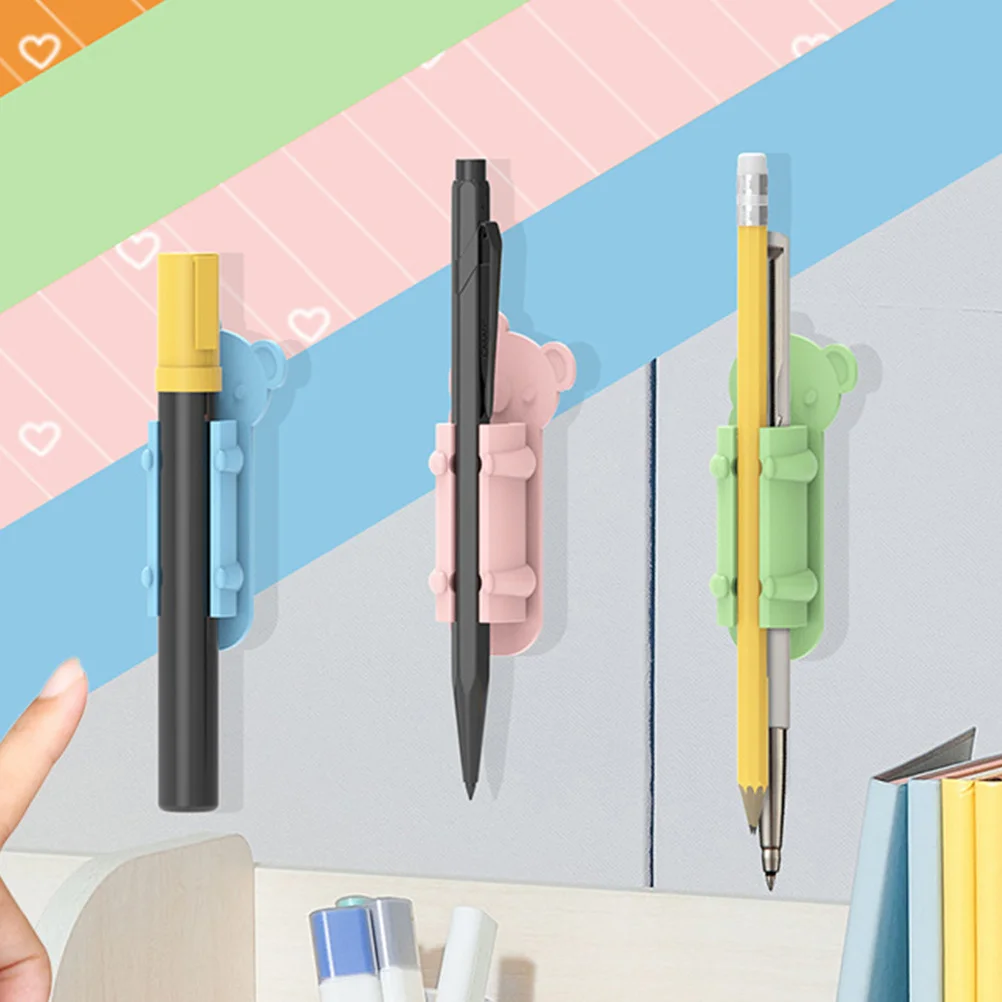 

6Pcs Self Adhesive Silicone Pen Clips Portable Pen Holder Clamps for Desk Pencils Pens School Office Stationery Multipurpose Use