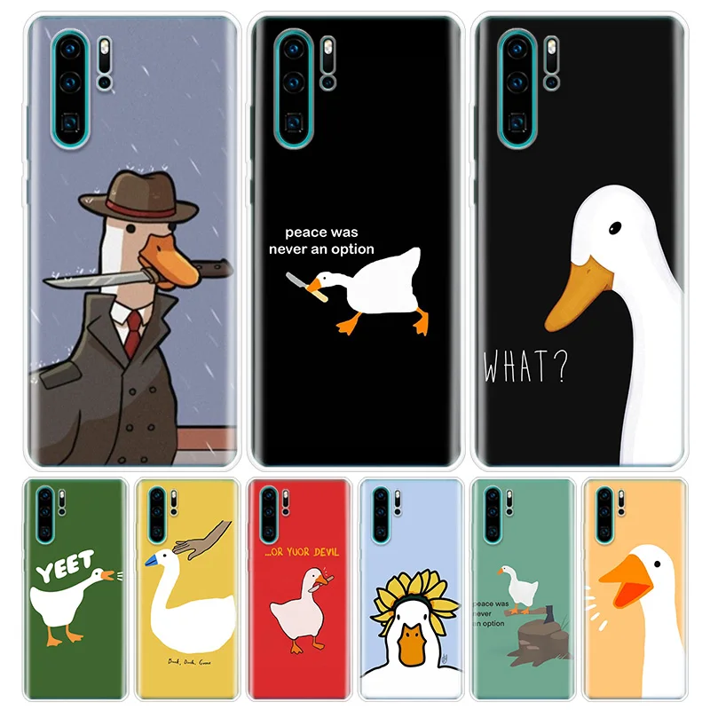 Cartoon Cute Goose Game Silicon Call Phone Case For Huawei Y5 Y6 Y7 Y9 Honor 10 Lite 9 8A Pro 8S 8X P Smart Z 2019 9X 10i 20 7X