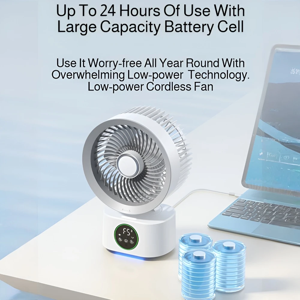 Cooling Home Desktop Hoofd schudden USB-oplaadventilator Luchtcirculatie Intelligente stemtimingventilator Desktopventilator voor thuis en slaapzaal