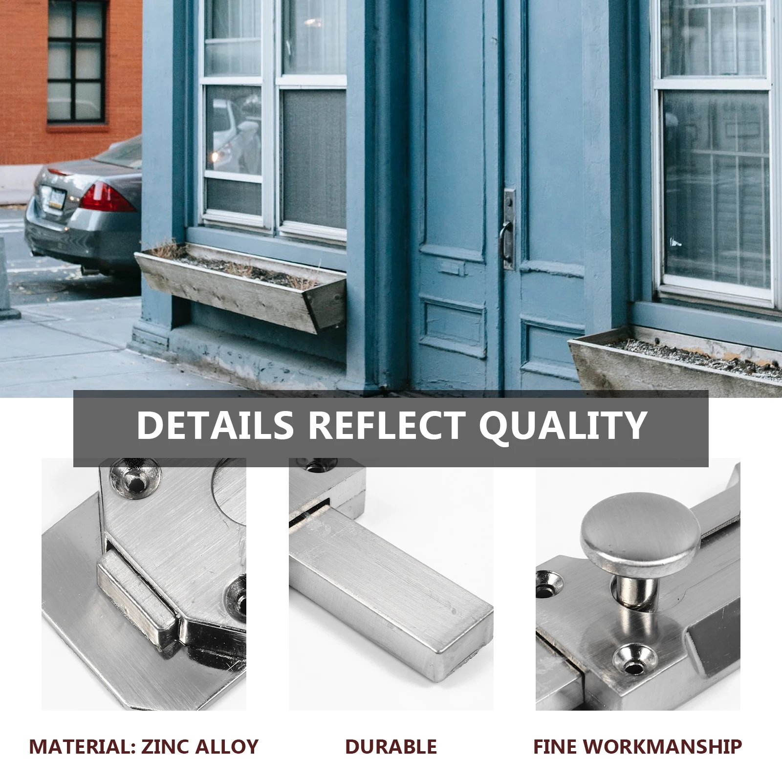 

Zinc Alloy Sliding Door Bolt Safety Lock Heavy Duty Durable Bathroom Kitchen Garage Security Latch Bold Core Easy Install Anti
