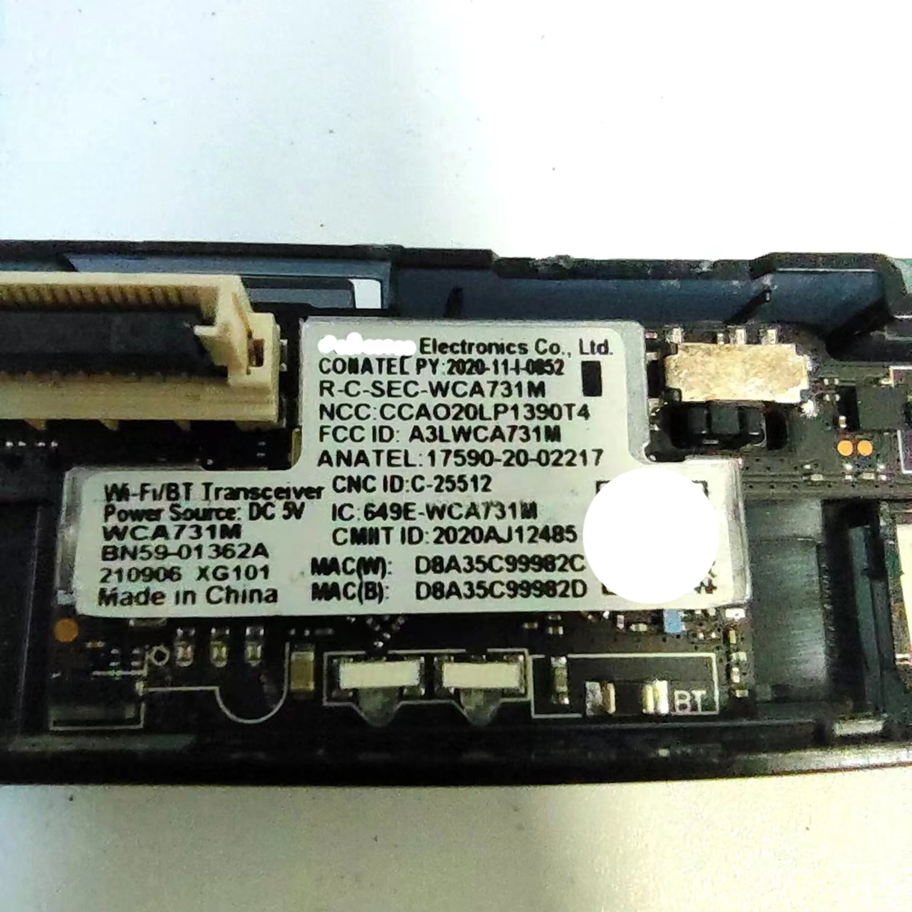 Original BN59-01362A WCA731M 649E-WCA731M Wi-Fi and Bluetooth Wireless Module for QN65Q7DAAFXZA UN65AU8000FXZA IR/Button Module