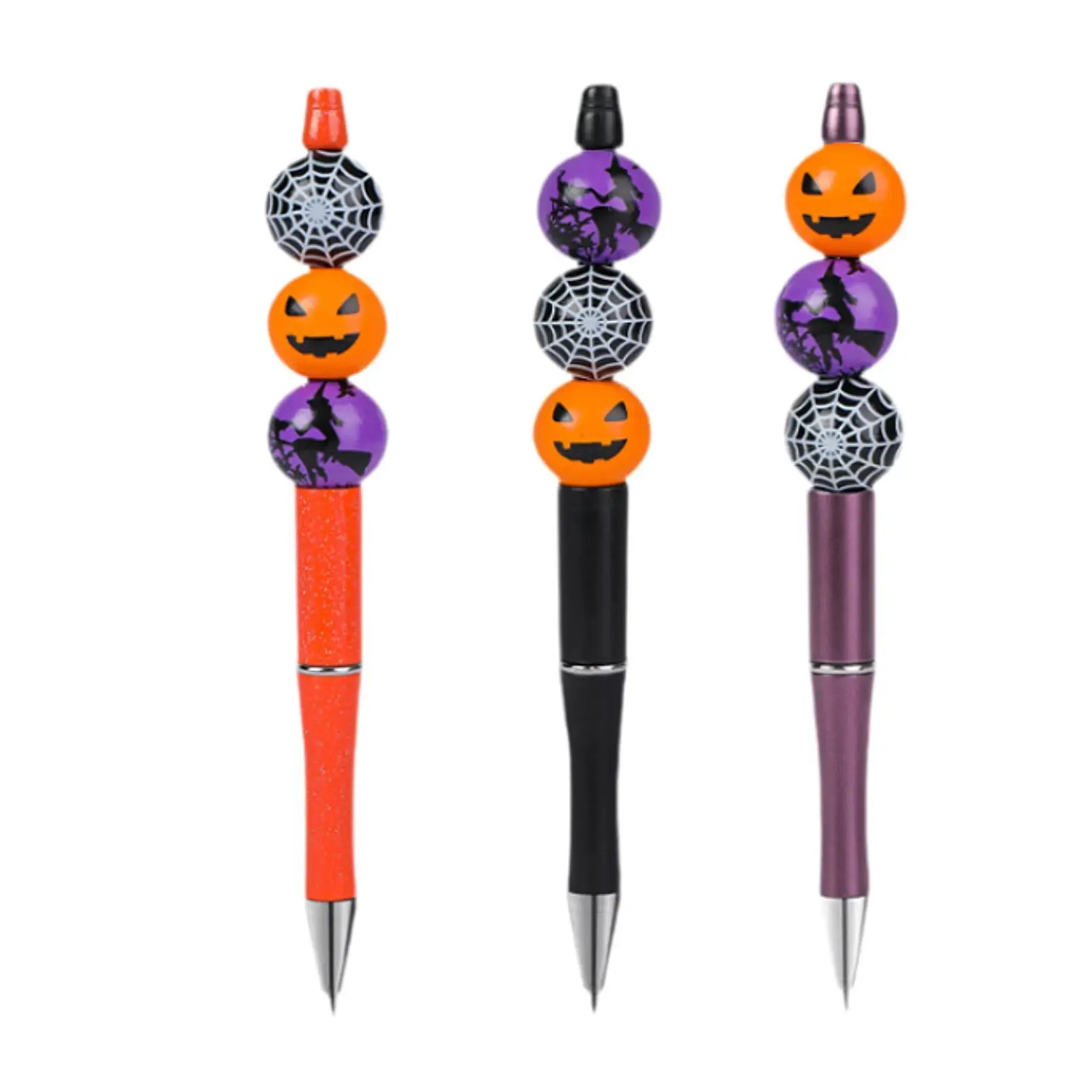 Halloween Ballpoint Pen Table Display Ornament Stationery Practical Convenient Black Ink Color 0.5mm Writing Pen Beadable Pen