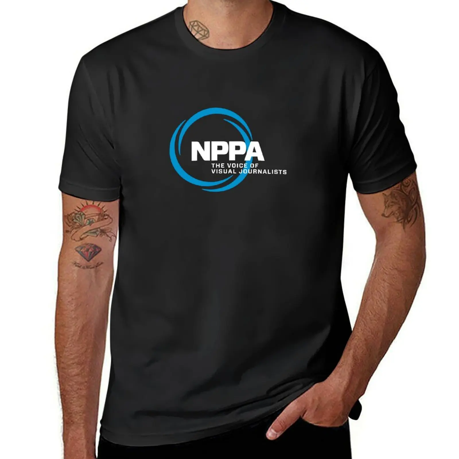 NEW NPPA SHUTTER SWIRL LOGO T-Shirt kawaii clothes summer top Short sleeve tee sweat mens funny t shirts