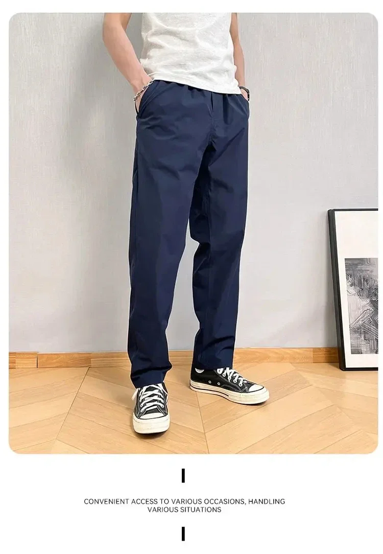 Sommerliche dünne Cargohose für Herren, lässige, schmal zulaufende Hose mit Reißverschlusstaschen, schnell trocknende Streetwear-Hose für den täglichen Gebrauch im Freien, S-3XL – Detail 5