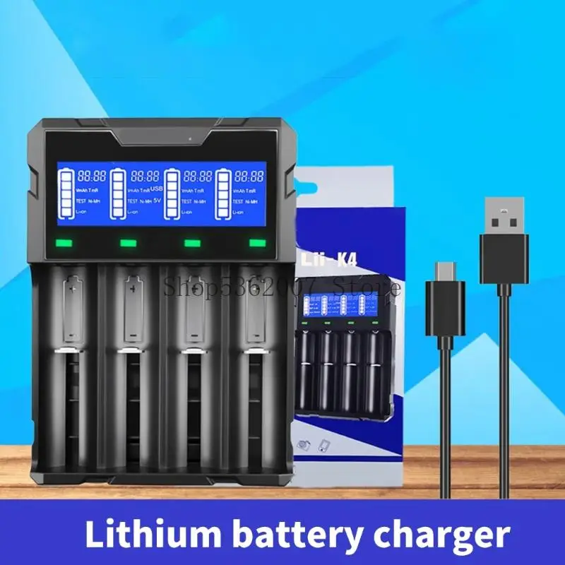 Lii K4 4 자동 인식을 갖춘 슬롯 배터리 충전 18650 배터리 용 배터리에 대한 USB 출력 전자 장치 40JB