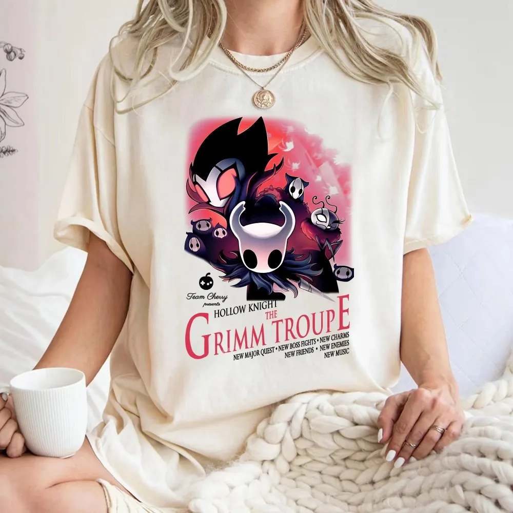 قميص الفارس المجوف: Grimm Troupe Boss Fight Fan تي شيرت بألوان مريحة تي شيرت بأكمام قصيرة للرجال والنساء لجميع المواسم