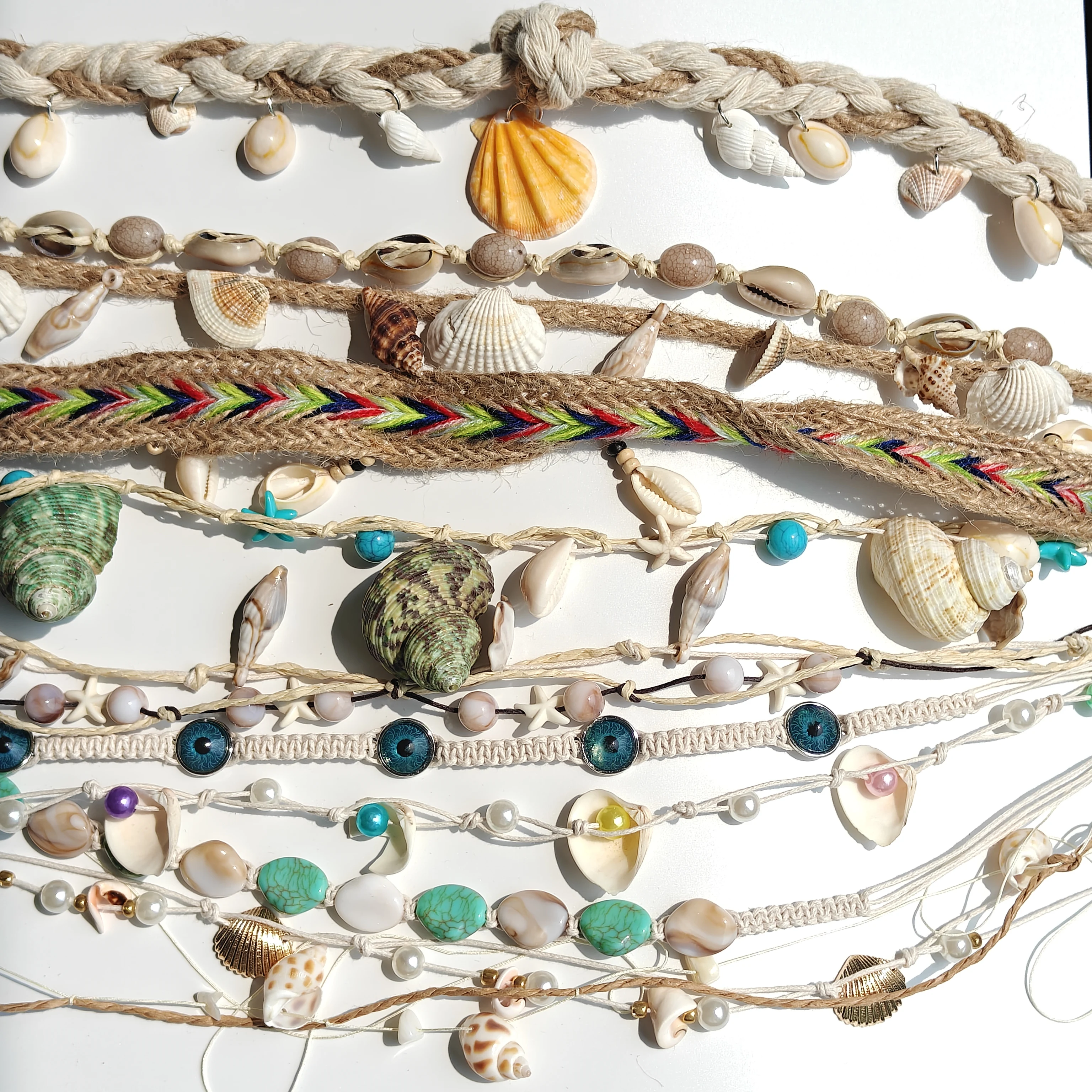 New Summer Seashell Beaded Hat Accessories Beach Style Straw Hat Cowboy Hat Accessories Headdress Outdoor Decorations Wholesale