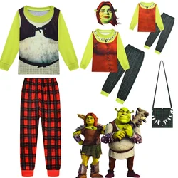 Girl cosplay Fiona princess costume movie monster character disguise girl Halloween costume children's T-shirt+pants pajama set