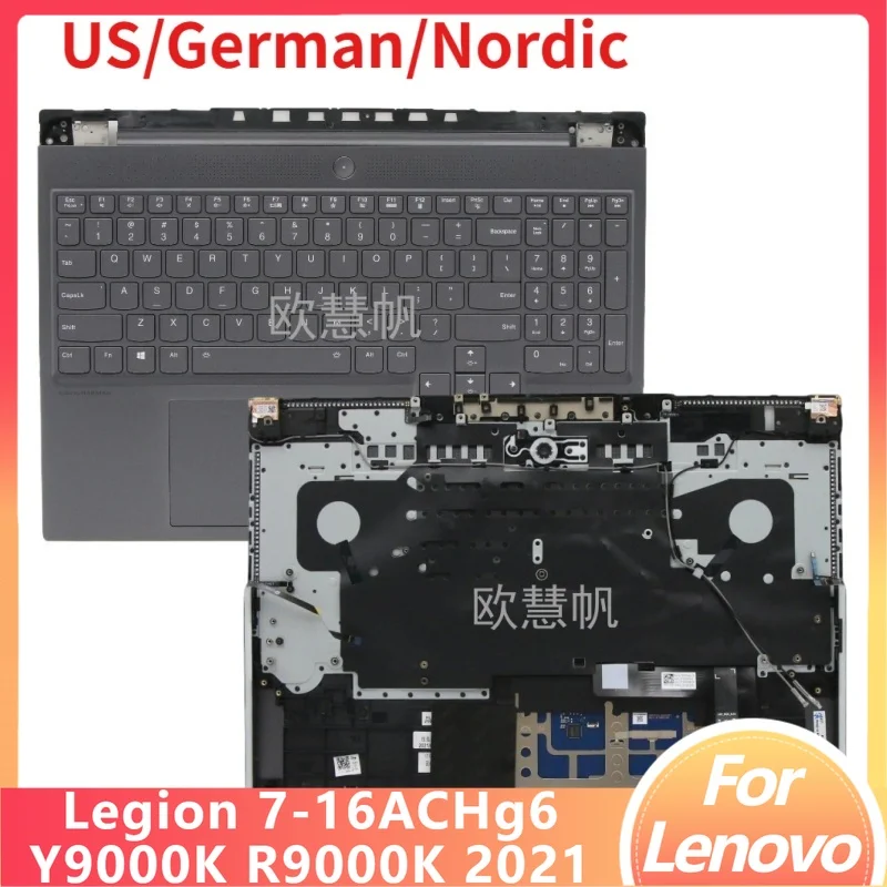 

Новая верхняя крышка (палмрест) для Lenovo Legion 7-16ACHg6 82N6 Y9000K R9000K 2021 с подсветкой клавиатуры (раскладка US/немецкая/скандинавская)