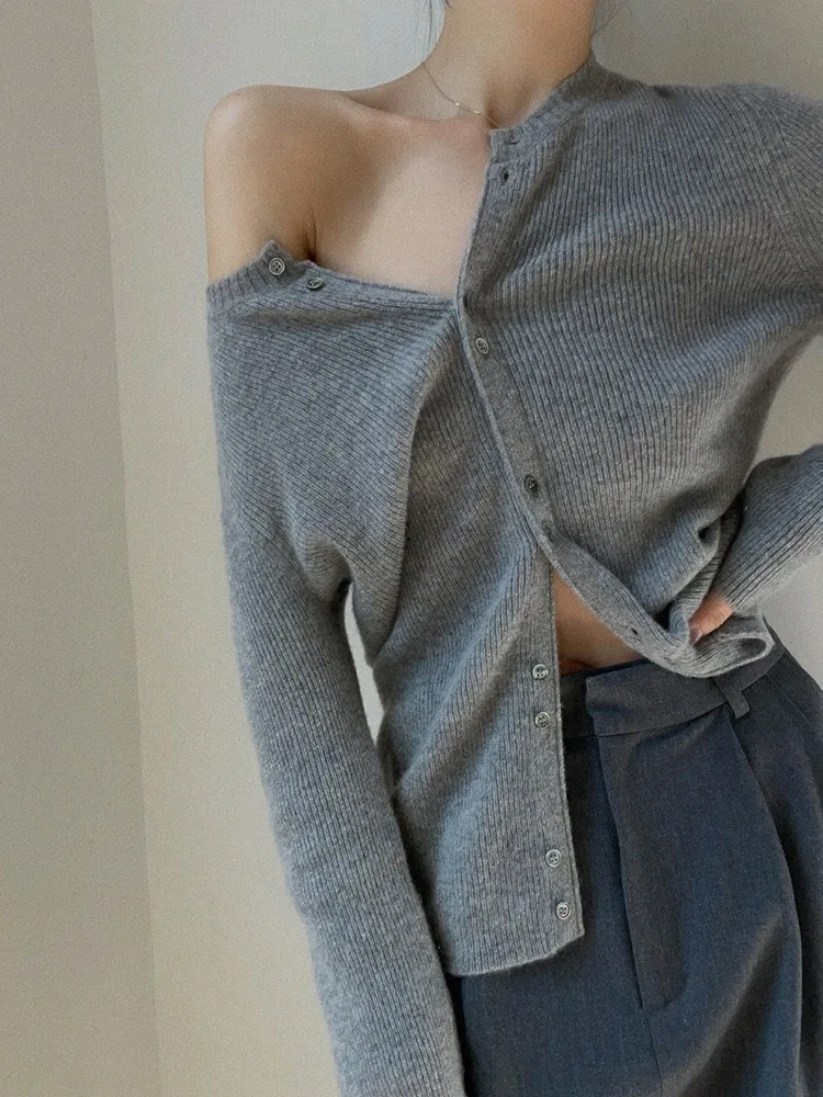 2023 New Cashmere Cardigan Sweater Cashmere Slim Cardigan Autumn and Winter Women Knitted Coat Soft