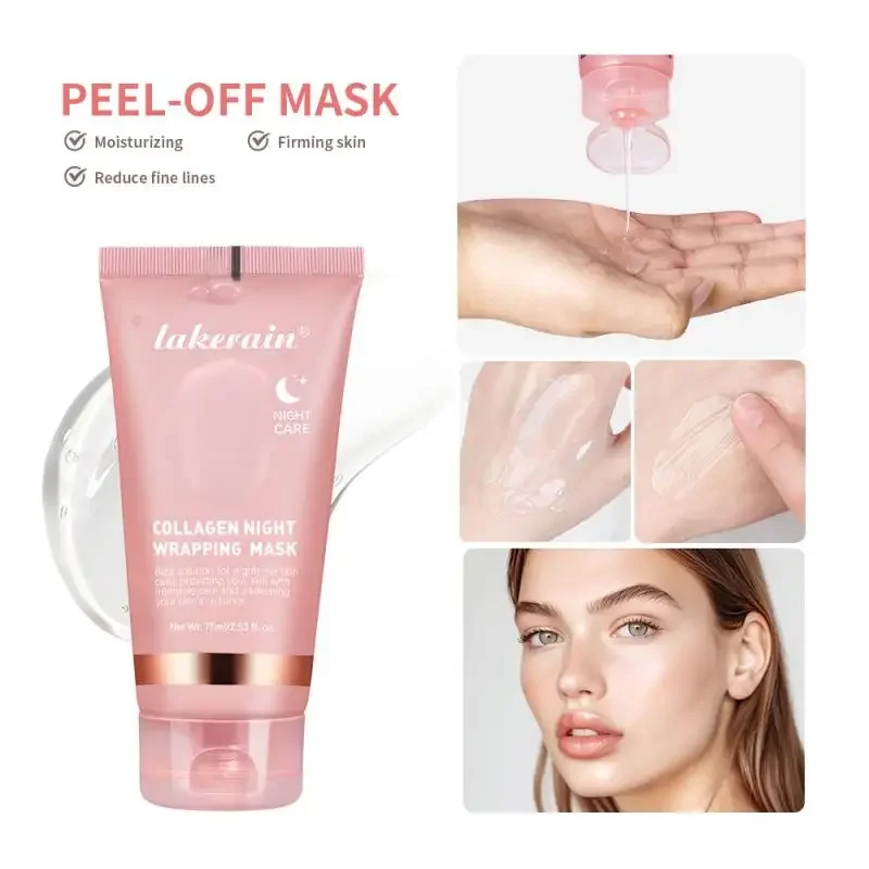 Masque exfoliant à base de collagène hydrolysé pour le visage, crème exfoliante, hydratant, raffermissant, soin de la peau pendant la nuit