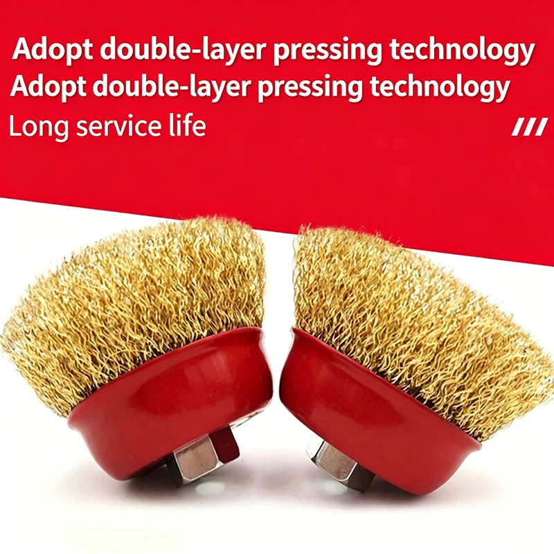 1PC M14 100mm 4 Inch Cup Wire Wheel Brush for 125 150 Angle Grinder - Metal Rust Removal Polishing Tool