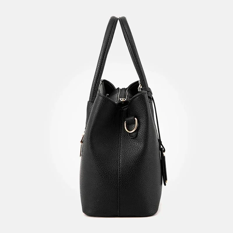 Bolso grande de cuero PU para mujer, bandolera cuadrada, a la moda