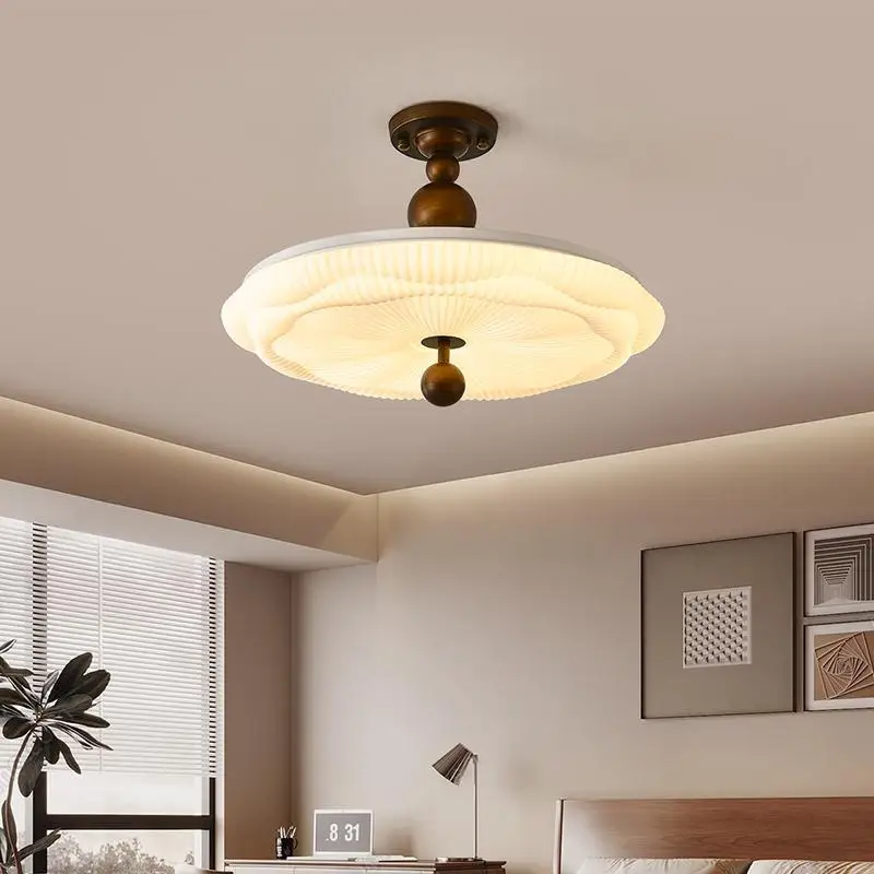 French Retro Round Ceiling Light Designer Iron Art Atmosphere Luminarias Living Room Study Bedroom Hotel Eye Protection LED Lamp