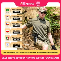 Tactical T-Shirts Outdoor Sport Quick Dry Tee Lightweight Short Sleeve Shirt Hiking Hunting Combat Men Clothing Breathable