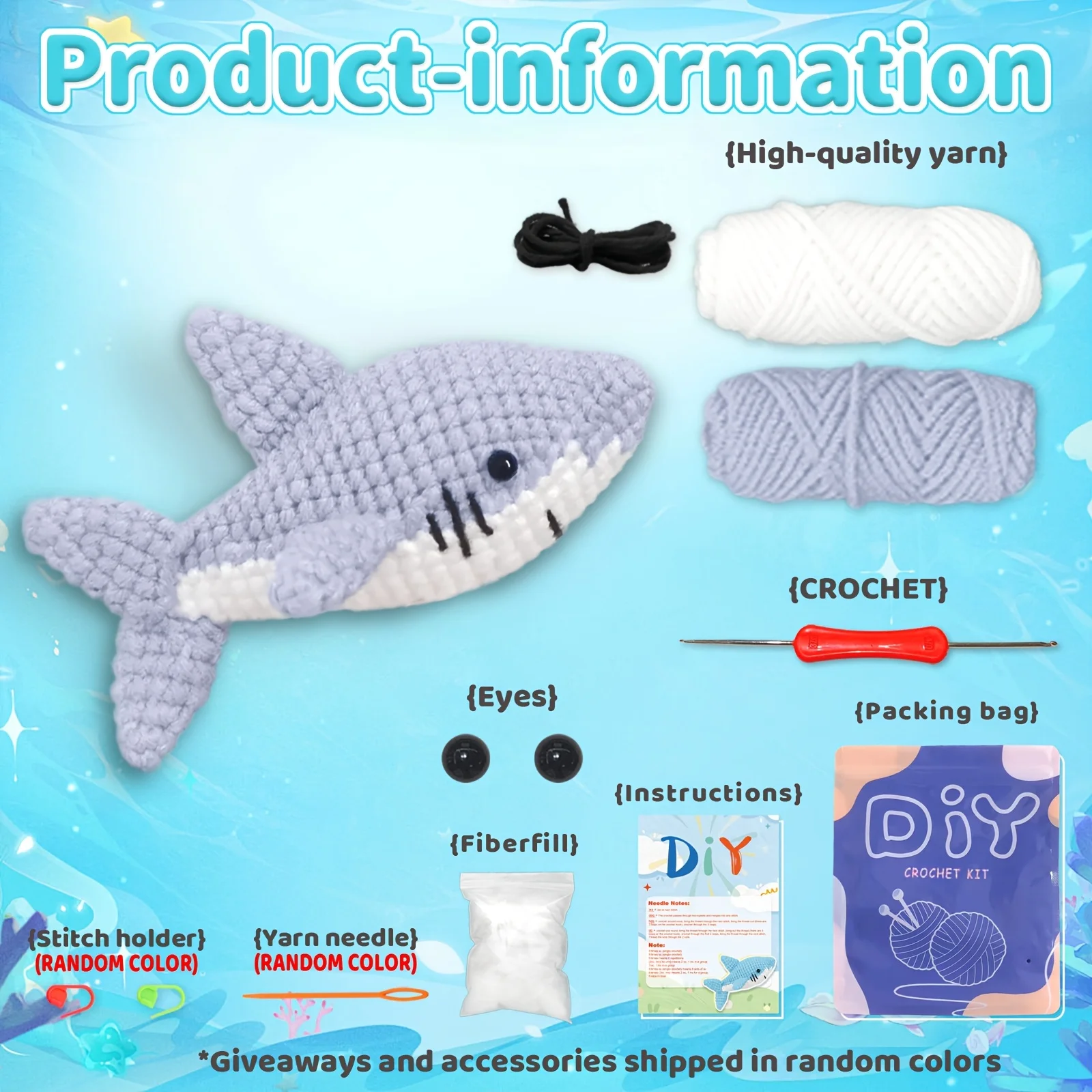 قطعة واحدة من مجموعة كروشيه القرش أميجورومي الرائعة للمبتدئين - حرفة قماش ذاتية الصنع مع دروس فيديو خطوة بخطوة #5