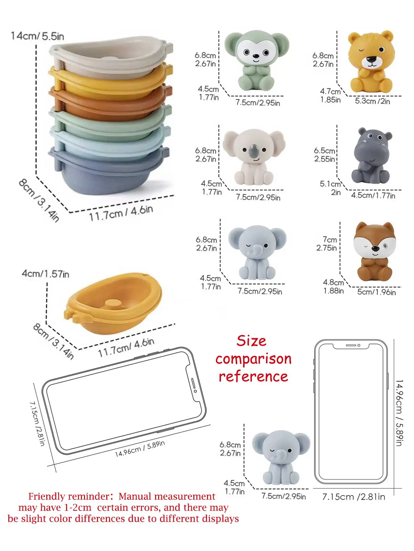 Soft Silicone Animal Finger Bath Boats Set,Cute Animal Finger with Floating Boats,baby Bath Water Play Sensory Toys for Toddlers