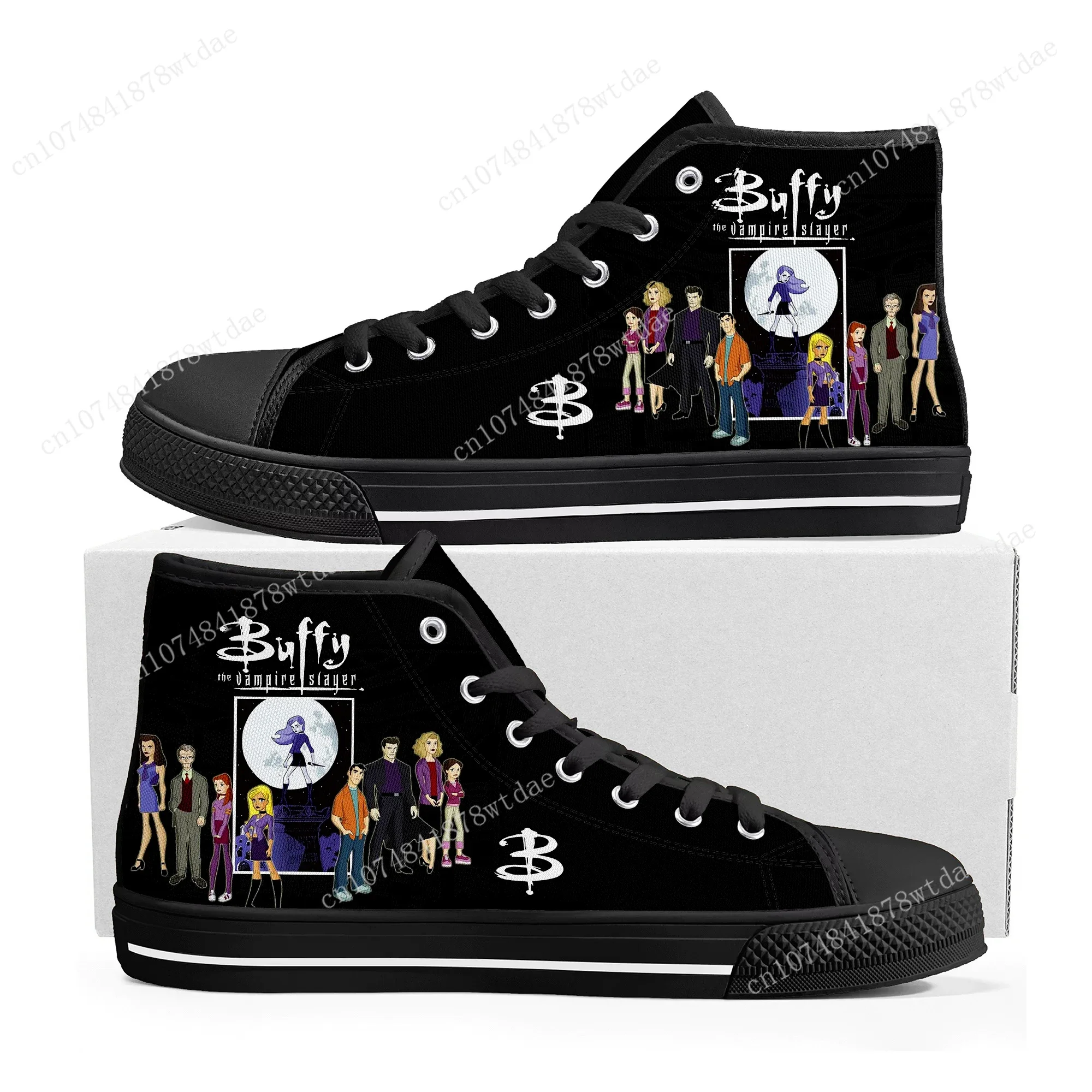 Buffy The Vampire Slayer Cartoon High Top Sneakers Men Women Teenager High Quality Canvas Sneaker Anime Casual Custom Made Shoes