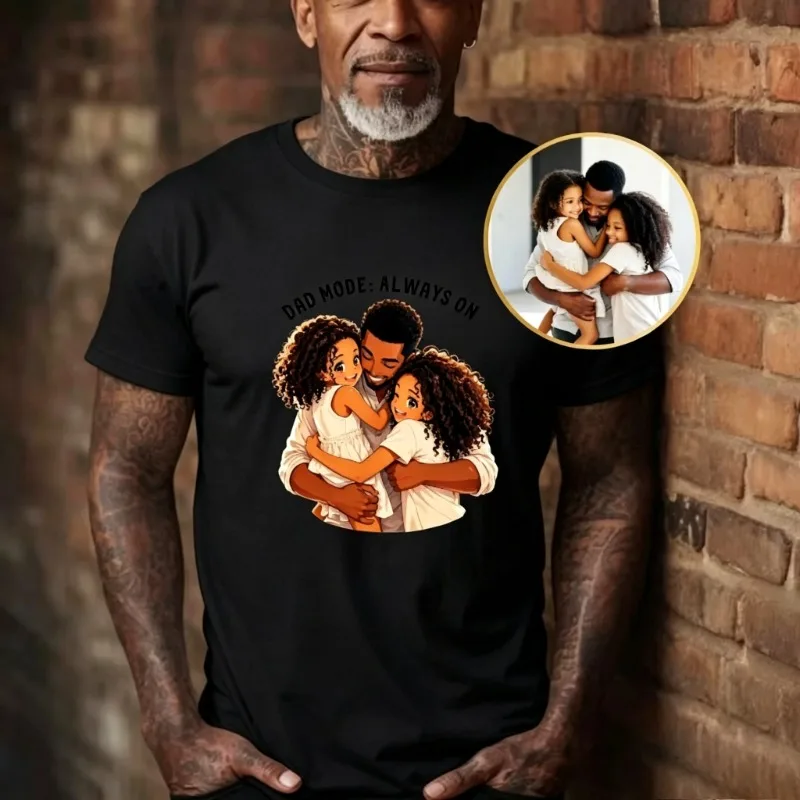 Custom Family T‑Shirt kids baby shirts Dad Personalized Photo Tee Father's Day Birthday Party Custom Gift Cartoon T shirt boy