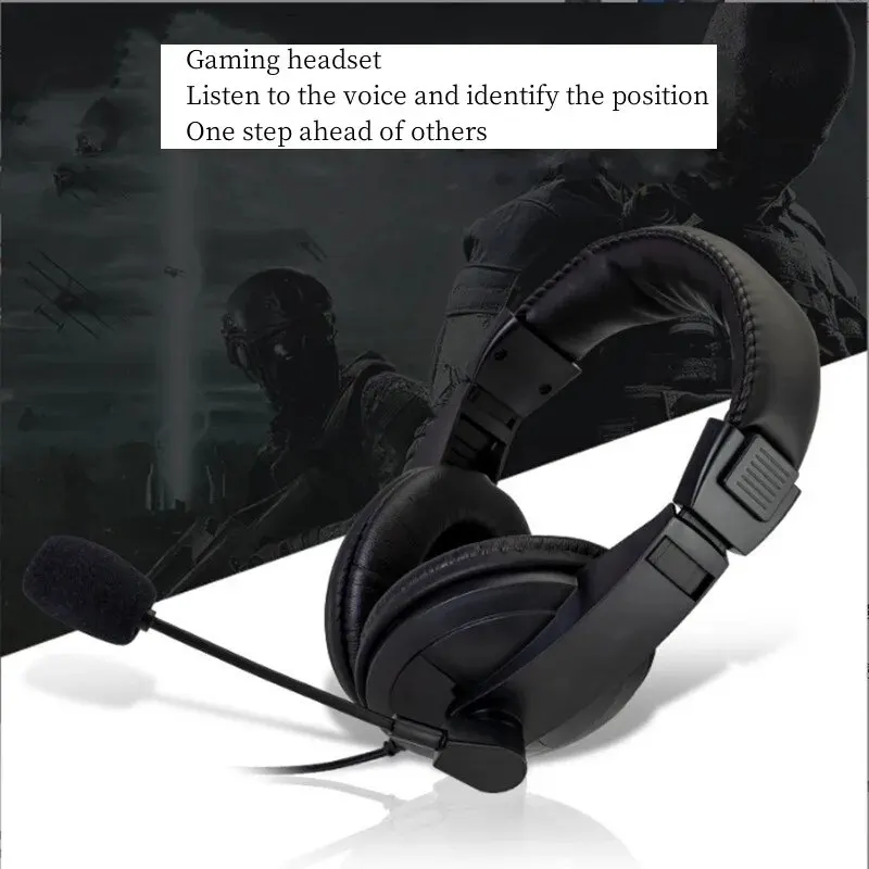 Headworn Computer Headphones Laptop Desktop Headphones Wired Gaming Headphones With Microphone