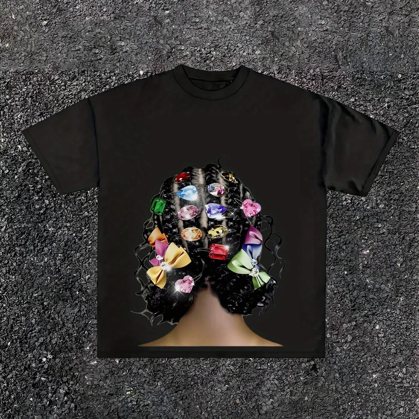 

Diamond Hair Graphic Printing Summer Autumn Winter Cotton Men's and Women's T-shirts Short Sleeves Luxury Outdoor Sports Brand