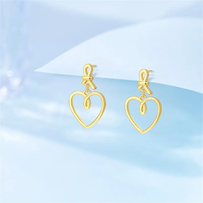Hot Sales 925 Sterling Silver Exquisite Golden Large Earrings For Women Girls High Quality Fine Birthday Surprise Jewelry Gifts