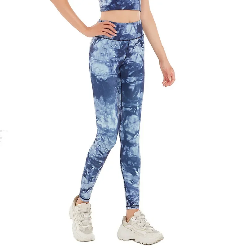 Frauen Hohe Taille Butt Hebe Tie Dye Fitness Leggings Weibliche Stretch Casual Einfache Hose Hohe Taille Streetwear 7Z