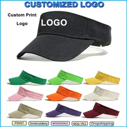 Men Women Summer Sun Visor Cap Sports Golf Cap Custom Print Logo Text Team Hats Unisex Adjustable Sunshade Hat Visor Gorras