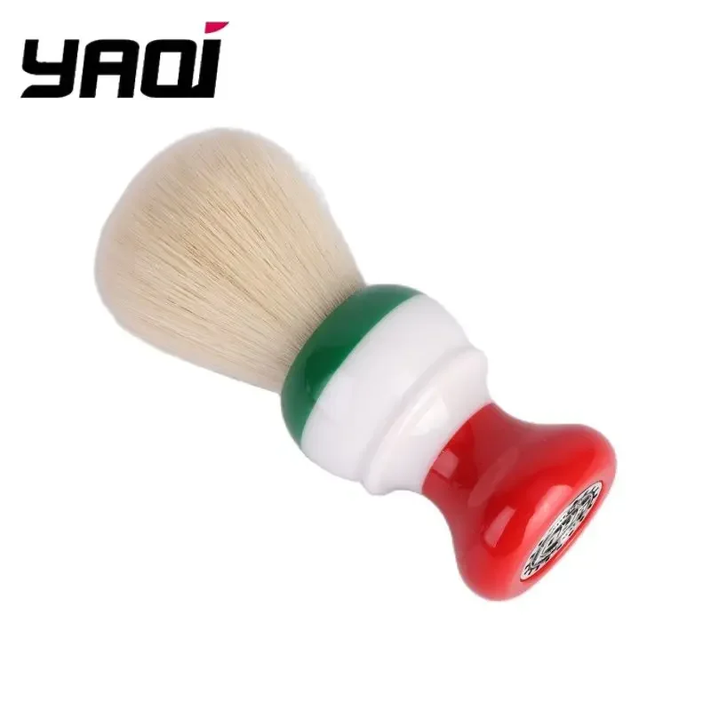 فرشاة حلاقة رجالية YAQI Freedom 24 مم مع عقدة صناعية من الكشمير بتصميم العلم الإيطالي أداة تهذيب عالية الجودة