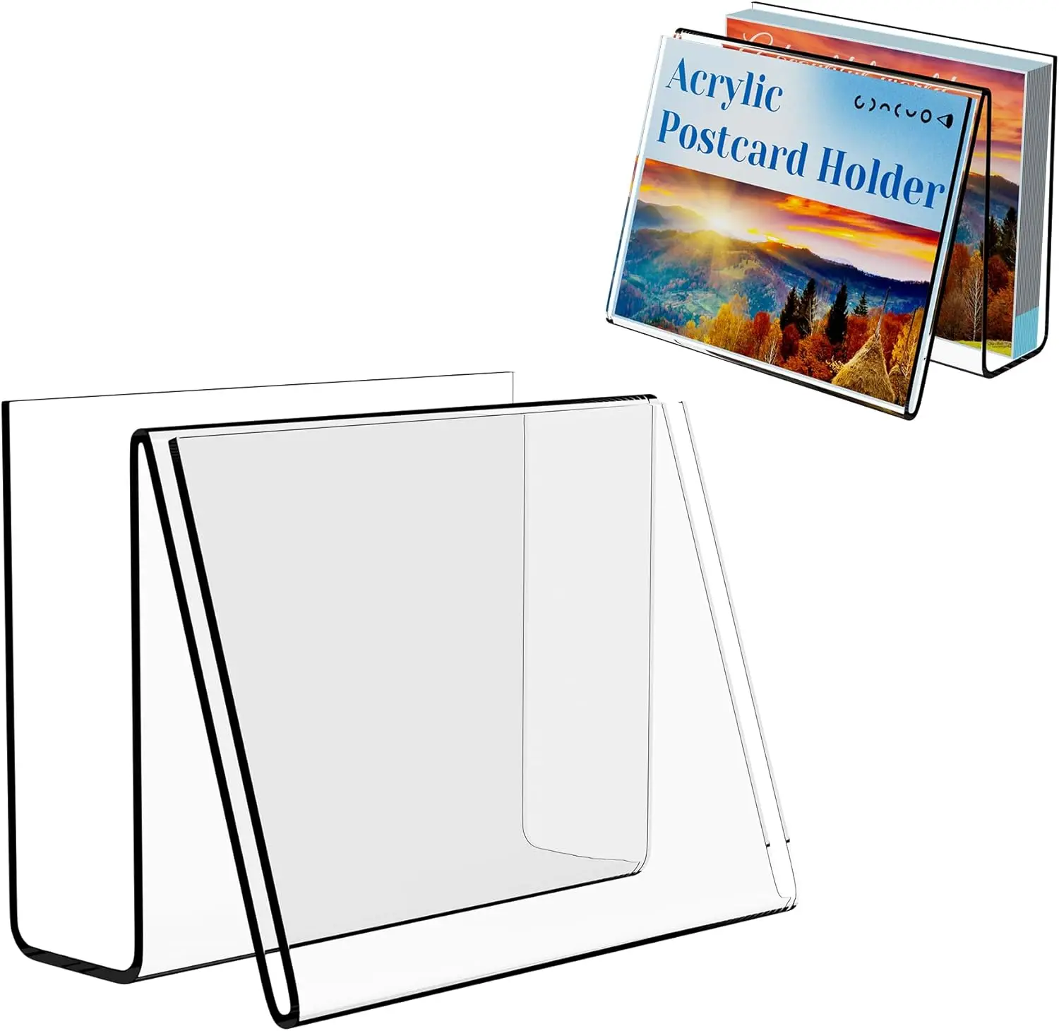 

Acrylic Postcard Display Holder 4x6 inch Clear Easel Stand for Greeting Cards Recipes and Artworks