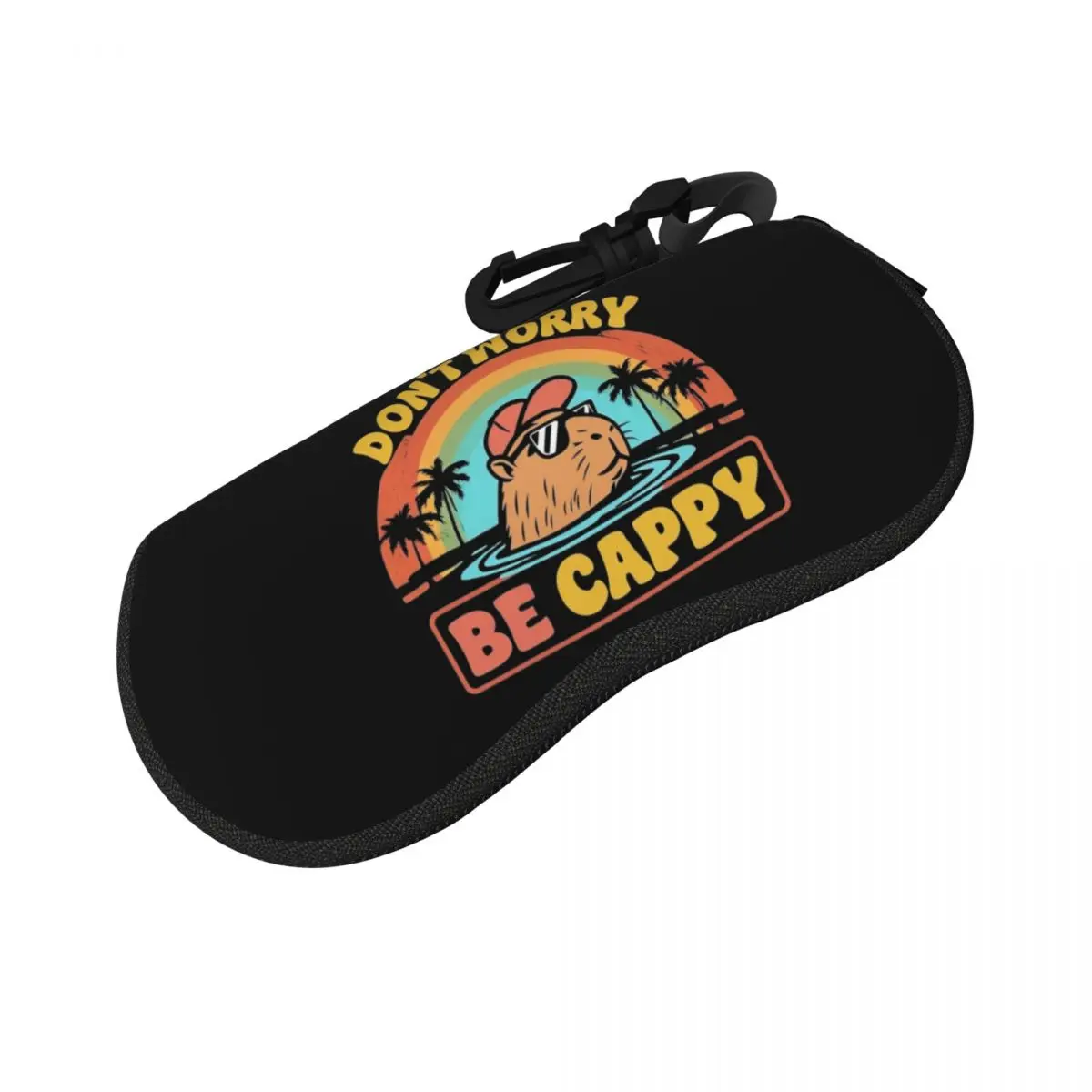 

Embrace The Capybara Craze Don't Worry Be Cappy Shell Чехол для очков Защитная коробка для солнцезащитных очков Женская и мужская мягкая сумка для очков