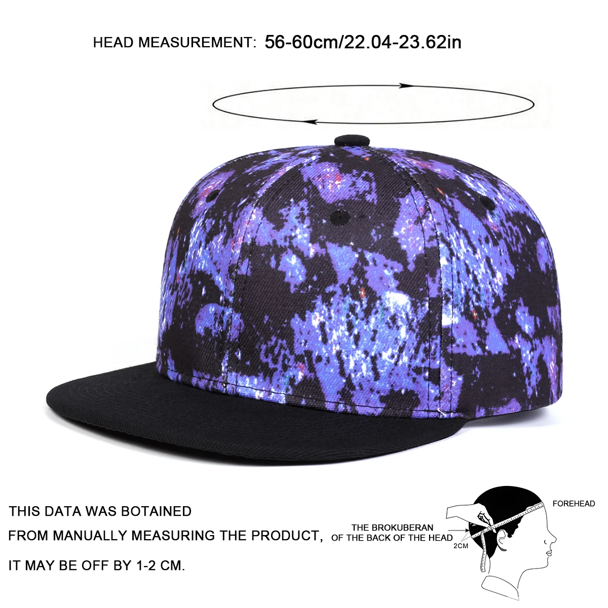 Unisex Purple Starry Sky Printing Hip-hop Hats Fashion Spring Autumn Outdoor Adjustable Casual Baseball Caps Sunscreen Hat