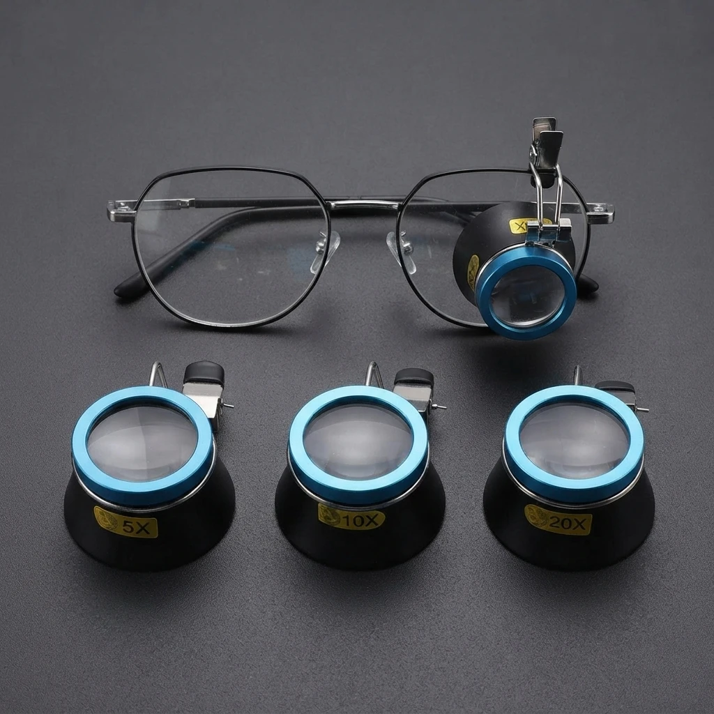 Loupe oculaire à clipser 5X 10X 20X, loupe de précision portable, outil de réparation pour horlogers, pour travaux de précision sur les lunettes.