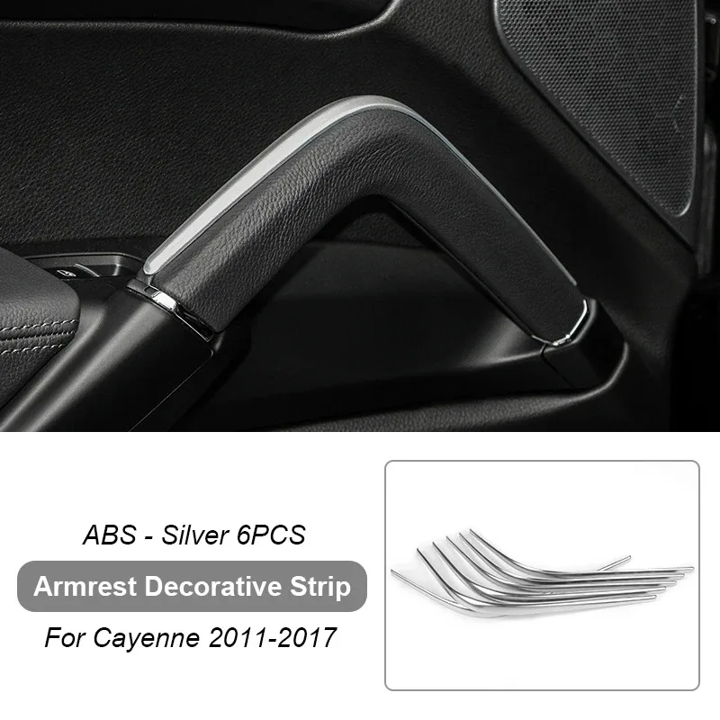For Porsche Cayenne 2011 2012 2013 2014 2015 2016 2017 ABS Car Center Console Armrest Bright Strip Door Handle Decorative Strip