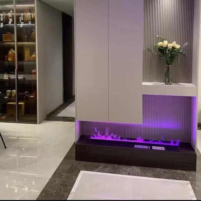 

Электрический камин 2024 NEW с 3D-эффектом тумана, цветным пламенем, увлажнителем, в стиле американского телевизионного шкафа, современный, настраиваемый размер