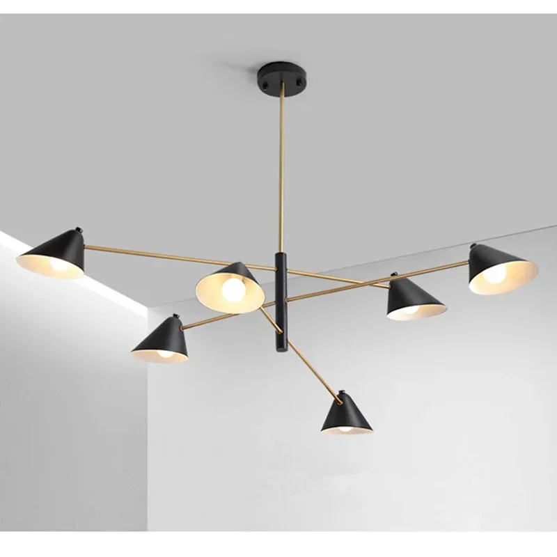 

Wrought iron chandeliers Creative Cone Shape Light Home Designer spider chandelier Minimalist Decor hanging dining room lights