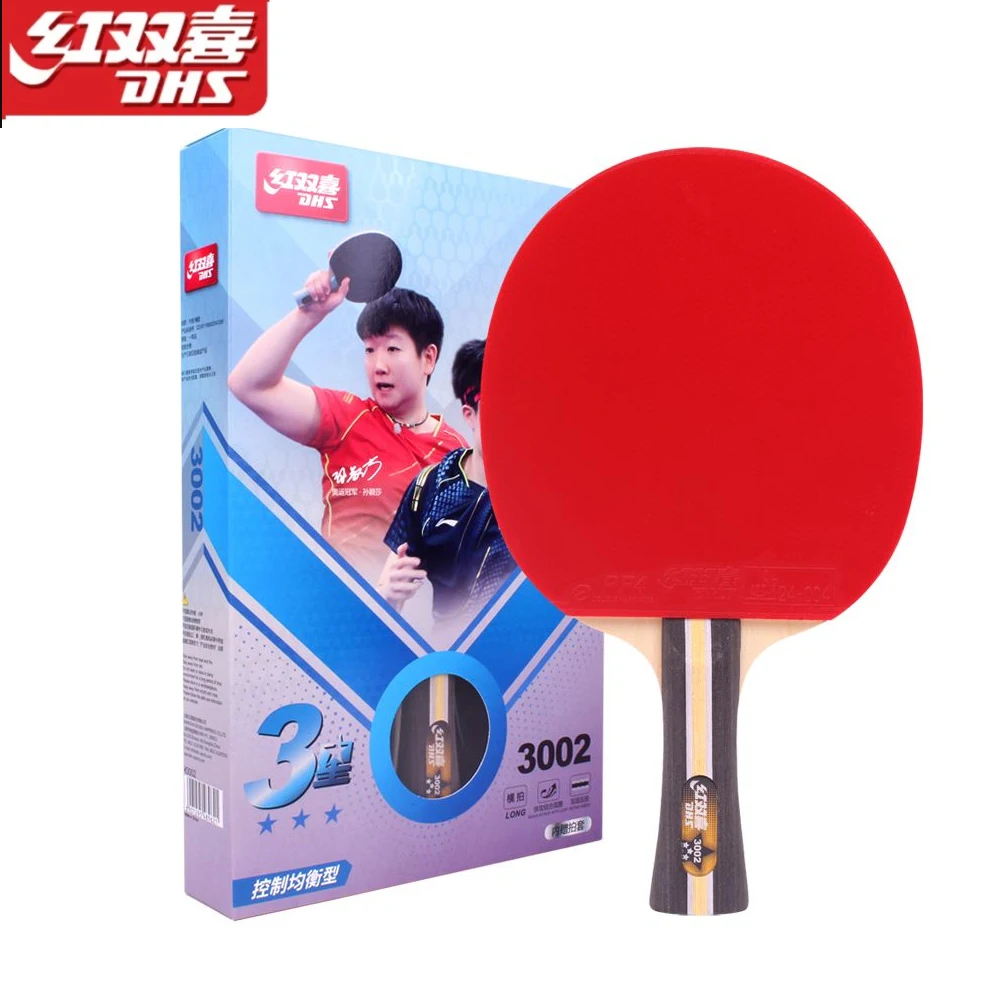 

1PCS Professional DHS 3 Star Table Tennis Racket Original 3002 5-Ply Pure Wood Ping Pong Bat With Box