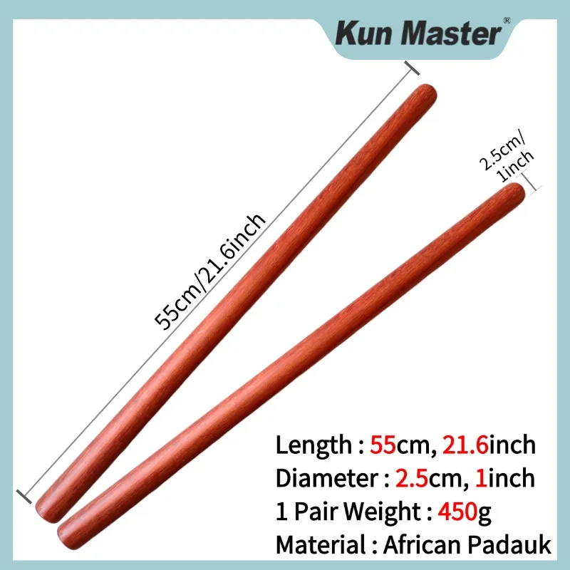 Kun Master Rosewood Staff Sticks Escrima Practice Training in Martial Arts Kungfu and Karate