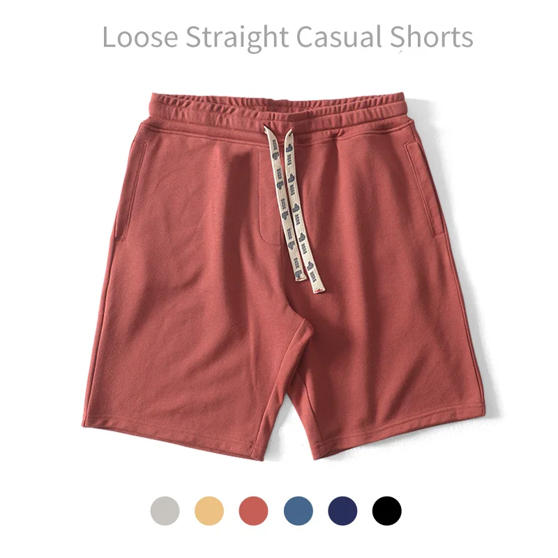 

Summer New Cotton Drawstring Shorts Men Sweatpants Comfortable Loose Trousers Solid Color Base Pants Plus Size Brand Clothing