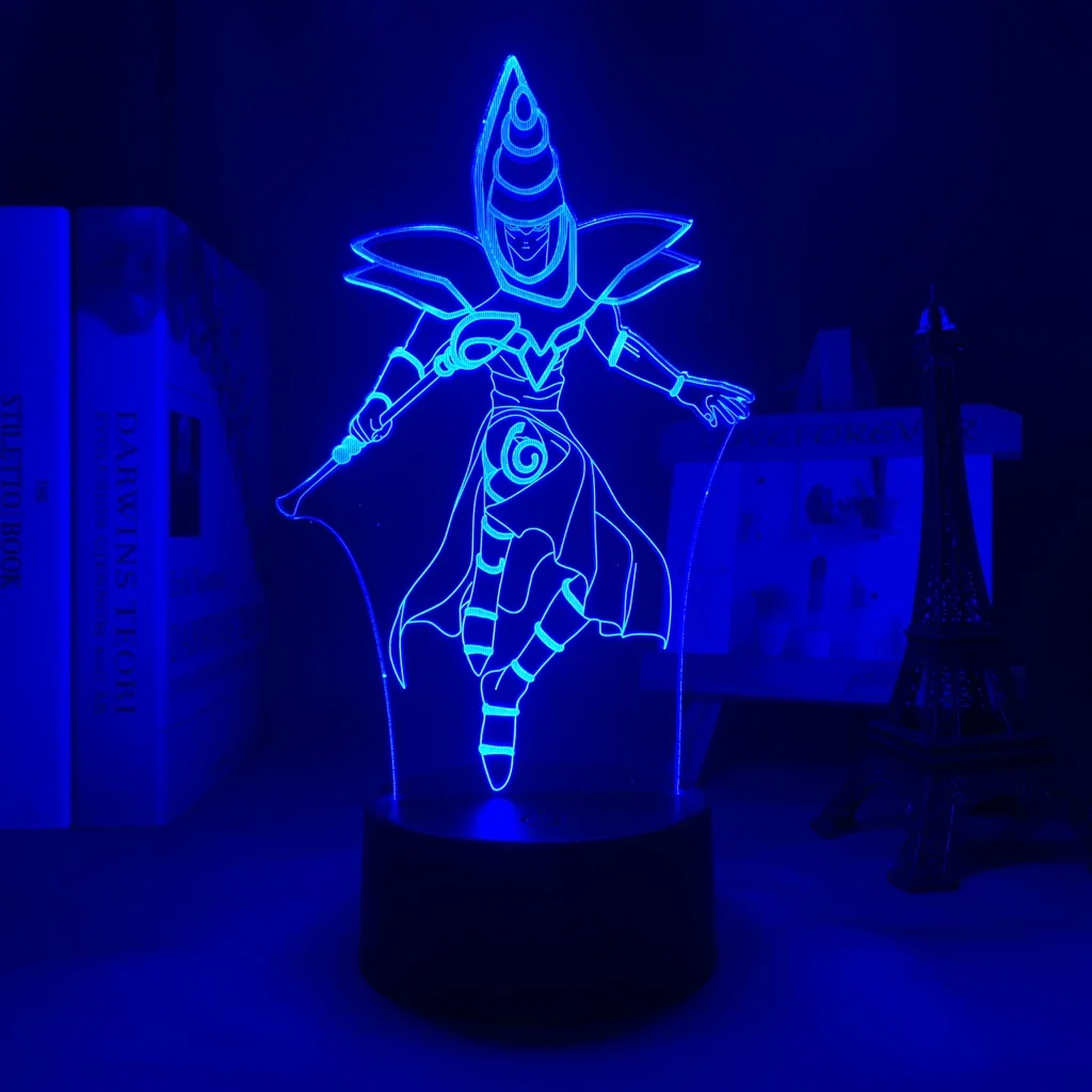 Luz Led de Anime para decoración de dormitorio de niños, lámpara 3d de Manga, Yu Gi Oh Dark Magician, regalo de cumpleaños para niños